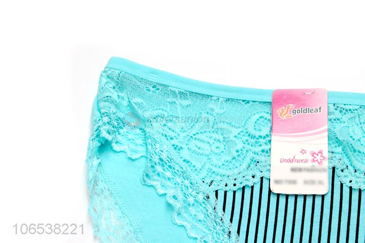 Wholesale Ladies Soft Underwear Women Cotton Underpants With Lace Decoration