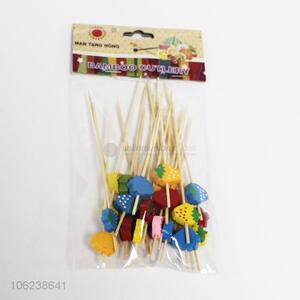 Promotional disposable decoration fruit skewers bamboo wooden toothpick