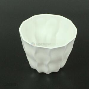 New products art design mini white plastic flower pot