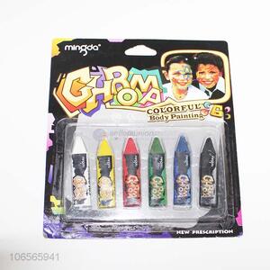 Low price 6pcs colorful body and face painting wax crayons
