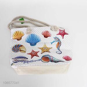 Best quality canvas rope handle beach bag for women