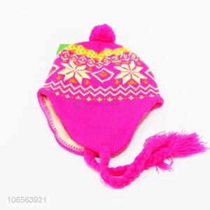 Top selling women classic snowflake pattern knitting earmuff hats