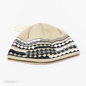 Wholesale men winter geometric pattern knitting beanie