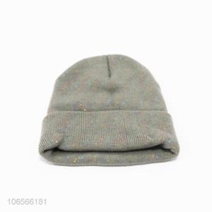 Promotional ladies beanie women acrylic knitting hats for winter
