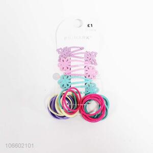 Suitable price kids colorful hairpins and hair ropes set