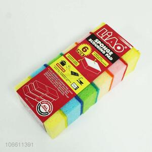 Best Sale 6 Pieces Colorful Sponge Scouring Pad