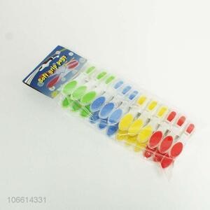 High Quality 12 Pieces Plastic Soft Grip Pegs