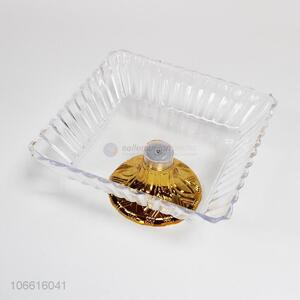 High quality decotative square transparent plastic fruit plate