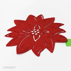 Wholesale custom glitter leaf EVA placemat for restaurant decor