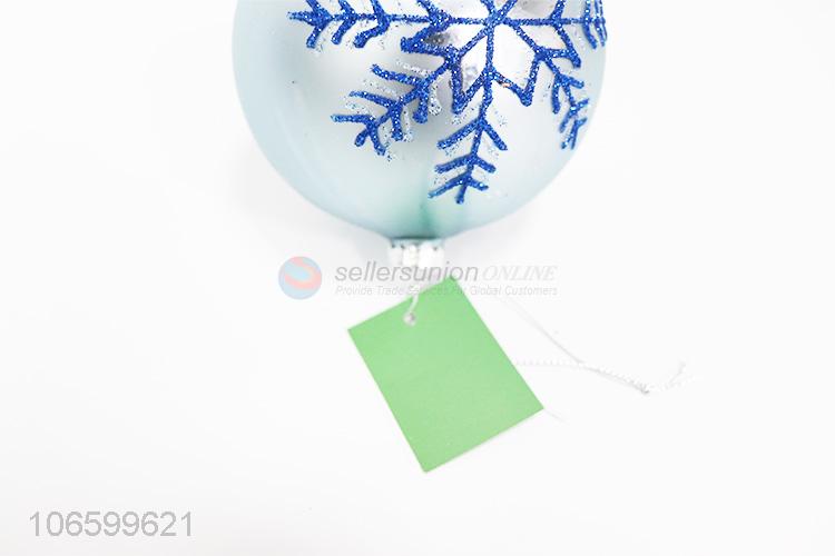 Low price decorative snowflake hand painted Christmas glass ball ornament