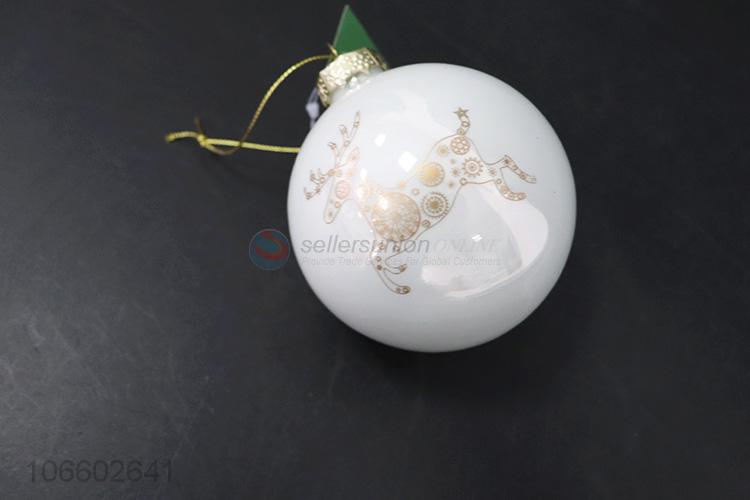 China supplier festival decoration reindeer hand painted Christmas glass balls
