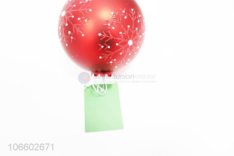 Hot selling Christmas hanging ball snowflake hand painted glass ball