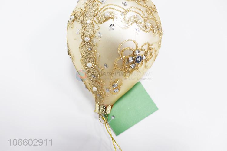 Factory directly supply Christmas hanging ball golden glitter glass ball