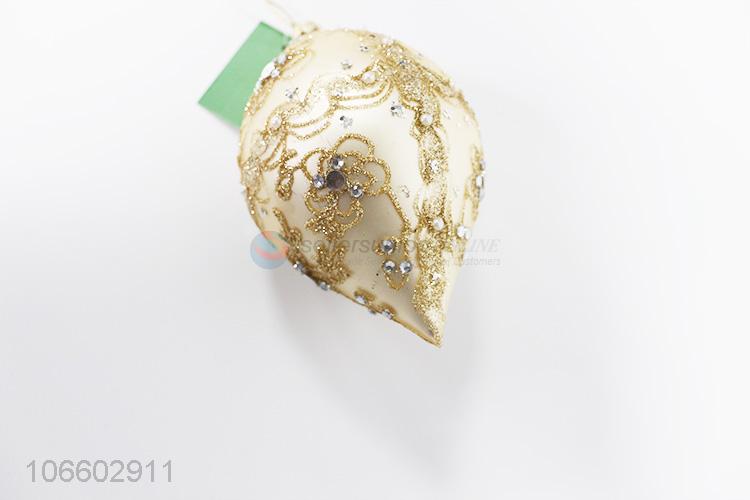Factory directly supply Christmas hanging ball golden glitter glass ball