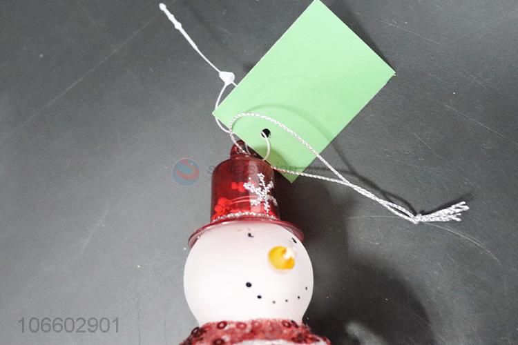 Top grade Christmas tree ornaments snowman shaped glass ball