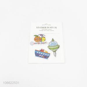 Good quality decorative cartoon 3d pu leather sticker for kids