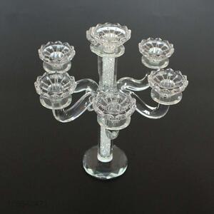 China supplier clear crystal lotus candle holder crystal candelabra