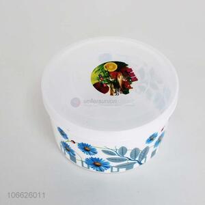 Low price beautiful flower printed plastic preservation box food container