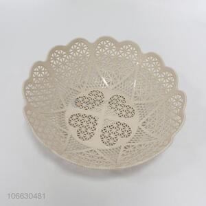 Suitable price fashionable round hollowed-out plastic fruit basket