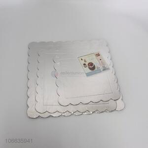Factory price silver square paper cardboard cake stands