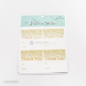 China OEM golden thank you sticker for promotions