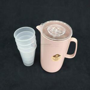 Factory direct sale round wheat plastic water jug and cups set