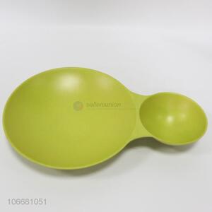 Wholesale bamboo fiber fruits tableware two round plate fruits plates