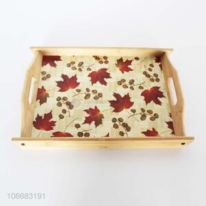 Wholesale natural eco-friend bamboo rolling tray with handles