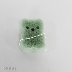 Cute bear shaped wood pulp face cleaning puff face washing puff