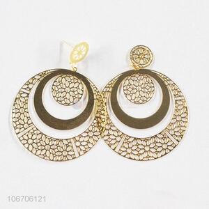 High sales fashion accessories golden filigreed earrings for women