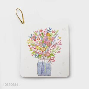 Suitable price rectangle flower printed paper greeting card