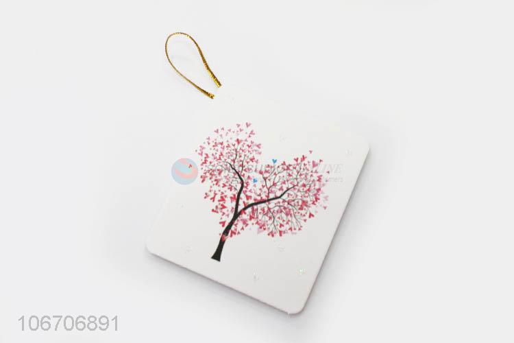 Latest style rectangle flower printed paper greeting card