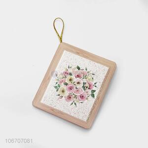 Wholesale price rectangle flower printed paper greeting card