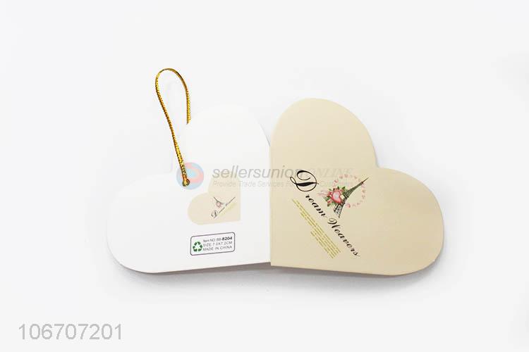 Best selling custom logo heart shape paper greeting card
