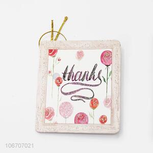 New design rectangle flower printed paper greeting card