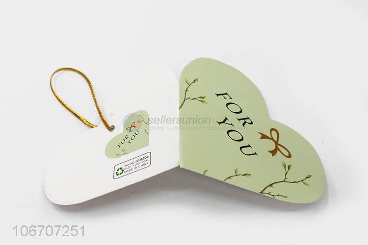 ODM factory custom logo heart shape paper greeting card