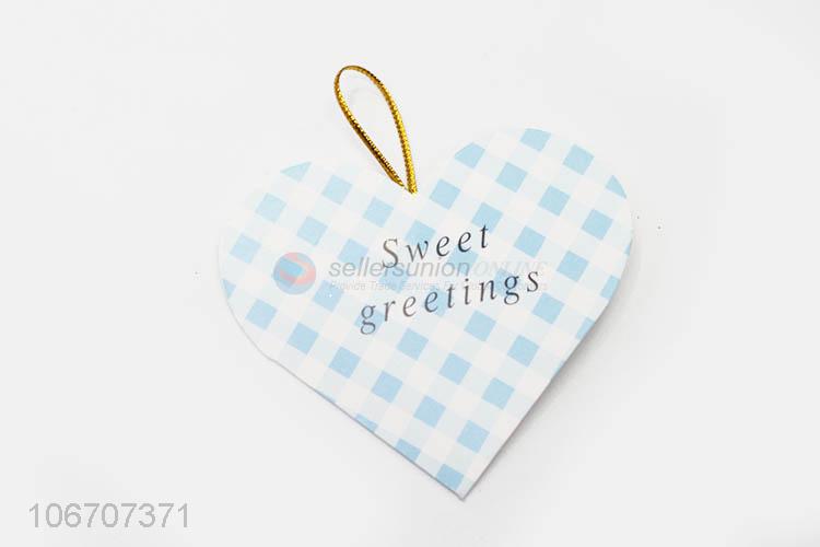 New style custom logo heart shape paper greeting card