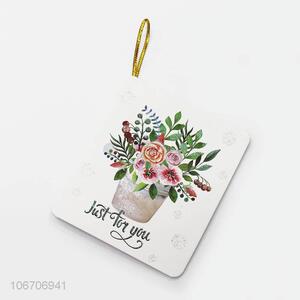 Hot products rectangle flower printed paper greeting card