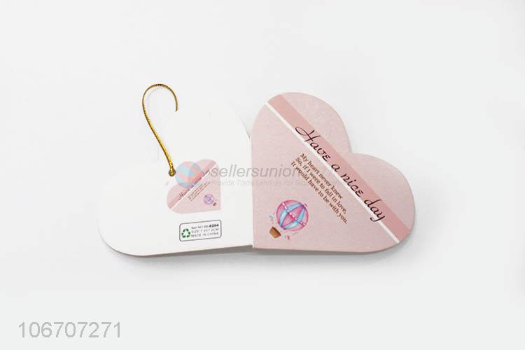 Top supplier custom logo heart shape paper greeting card