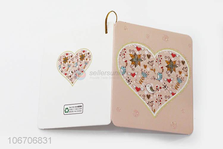 Credible quality rectangle flower printed paper greeting card
