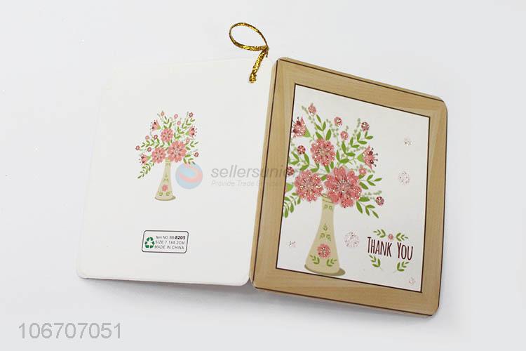 Factory direct sale rectangle flower printed paper greeting card