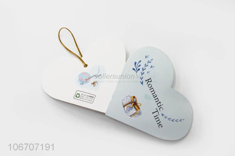 Low price custom logo heart shape paper greeting card