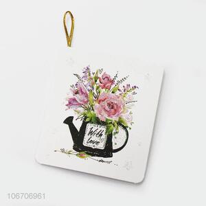 Premium quality rectangle flower printed paper greeting card