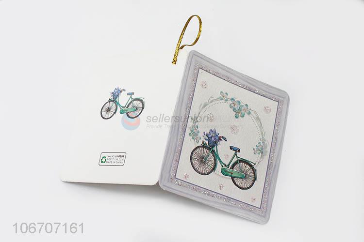 Competitive price rectangle flower printed paper greeting card