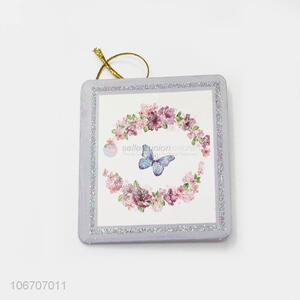 Good quality rectangle flower printed paper greeting card