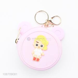 Factory Sell Cartoon Characters Round Shaped Mini Silicone Coin Purse