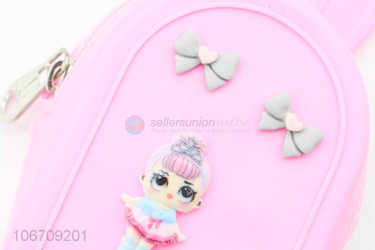 Hot Selling Cartoon Girls Pattern Small Mini Silicone Coin Purse