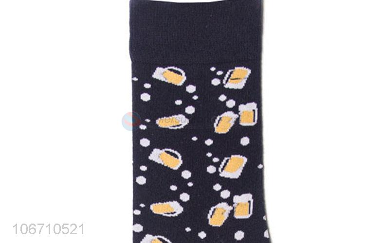 New Design Men Comfortable Mid-Calf Length Sock Cotton Socks