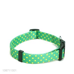 Wholesale Price Dot Printed Pet Collar Customized Polyester Dog Collar