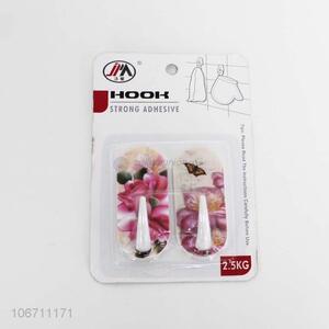 Top selling 2pcs/set flower printed sticky hooks
